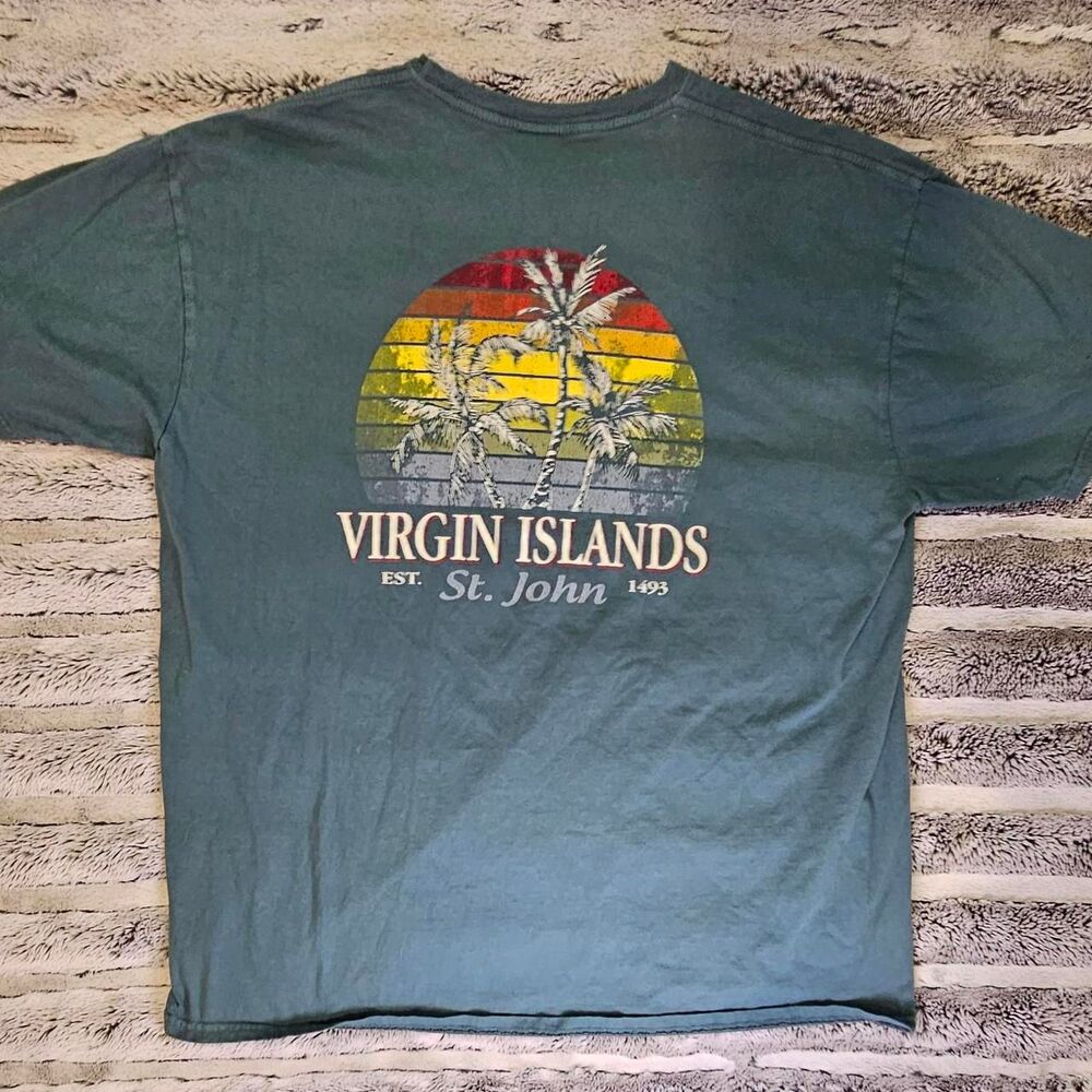 Blue-84 Men's Blue and Green T-shirt